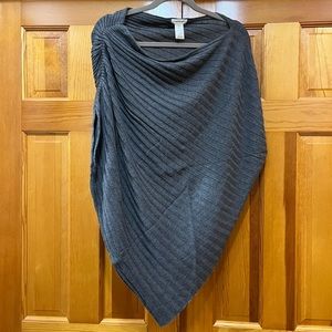 Max Studio dark grey poncho style shawl